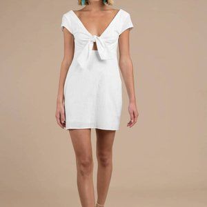 MinkPink White Tie Front Dress
